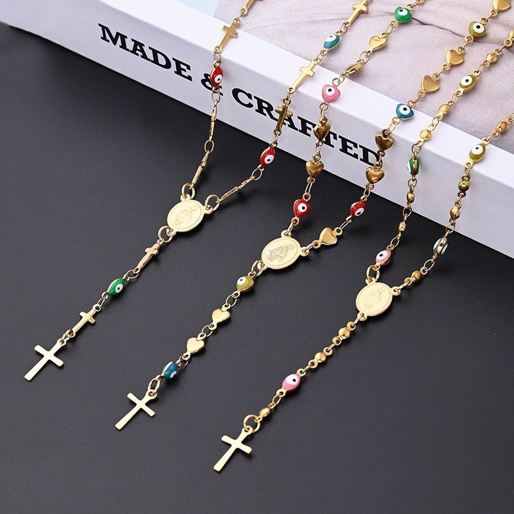 Stainless Steel Rosary Necklace – Spiritual Protection & Stylish Faith Jewelry